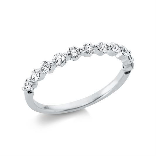 Ring 18 kt WG, 11 Brill. 0,45 ct, TW-pi