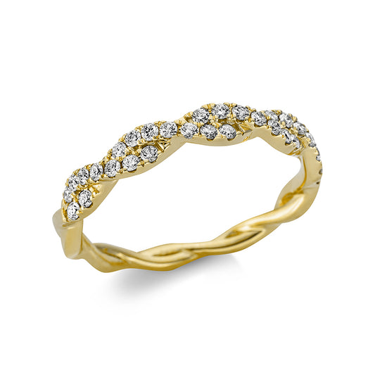 Ring 18 kt GG, 32 Brill. 0,25 ct, TW-si