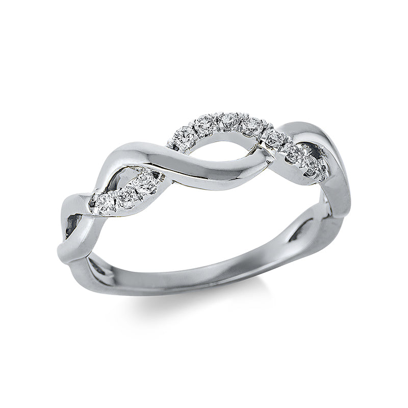 Ring 18 kt WG, 11 Brill. 0,15 ct, TW-si
