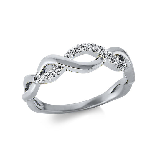 Ring 18 kt WG, 11 Brill. 0,15 ct, TW-si