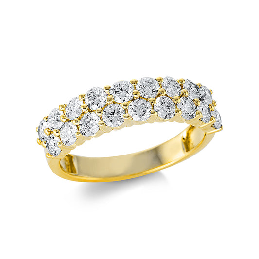 Ring 18 kt GG, 18 Brill. 1,42 ct, TW-si