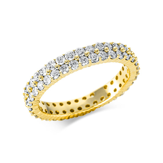 Ring 18 kt GG, 70 Brill. 1,50 ct, TW-si