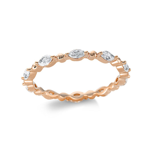 Ring 18 kt RG, 10 Nav. 0,63 ct, TW-si