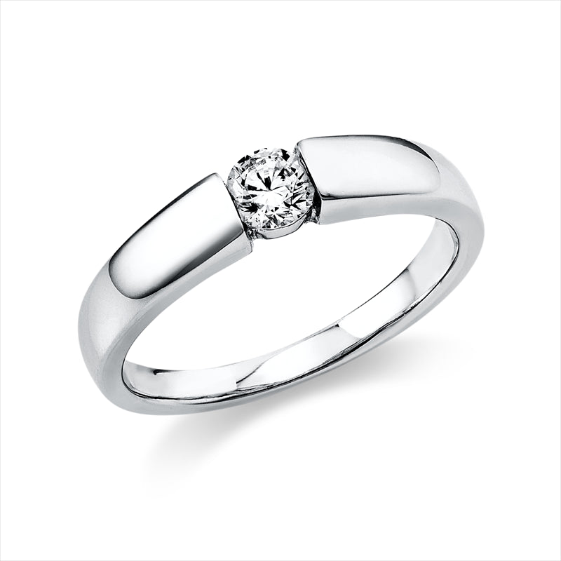 Ring 18 kt WG, 1 Brill. 0,25 ct, F-vs2