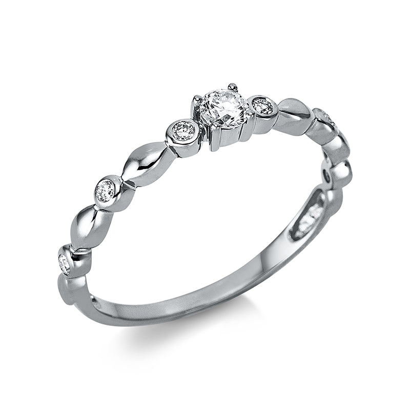 Ring 18 kt WG, 7 Brill. 0,17 ct, TW-si