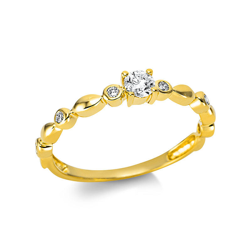 Ring 18 kt GG, 7 Brill. 0,24 ct, TW-si