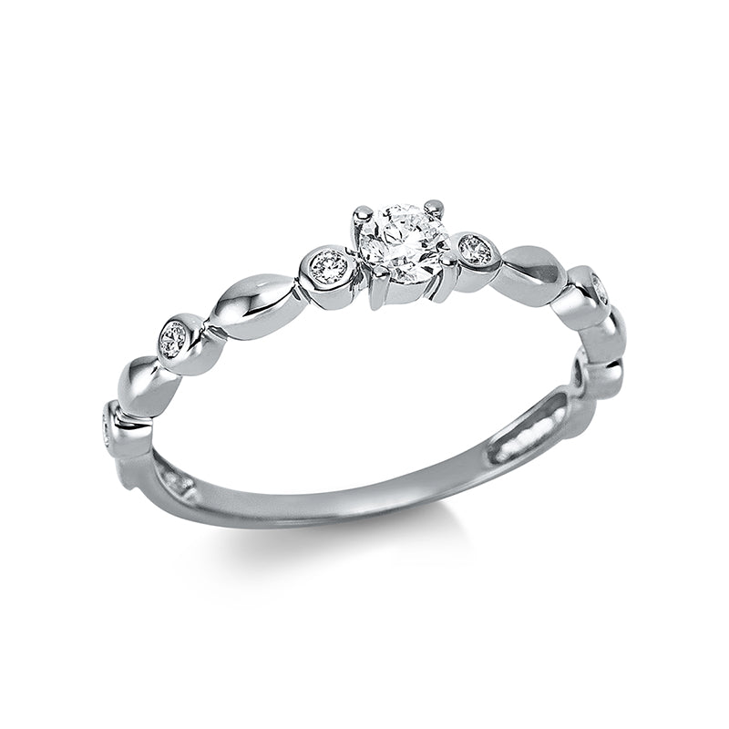 Ring 18 kt WG, 7 Brill. 0,25 ct, TW-si