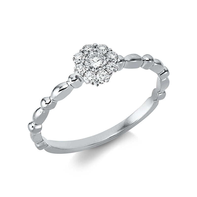 Ring 18 kt WG, 9 Brill. 0,21 ct, TW-si
