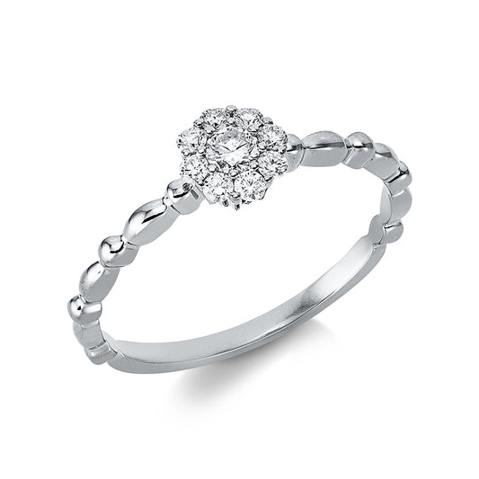 Ring 18 kt WG, 9 Brill. 0,21 ct, TW-si