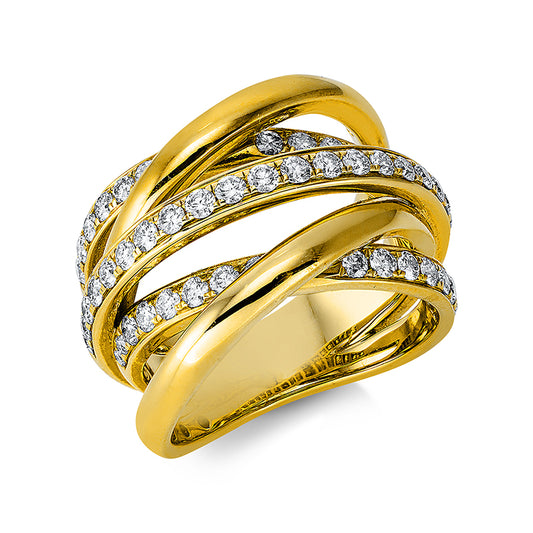 Ring 18 kt GG, 51 Brill. 1,03 ct, TW-si