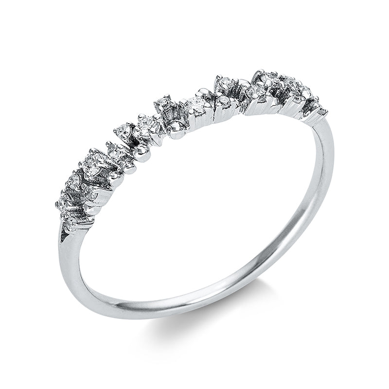 Ring 18 kt WG, 18 Brill. 0,12 ct, TW-si