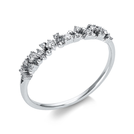Ring 18 kt WG, 18 Brill. 0,12 ct, TW-si