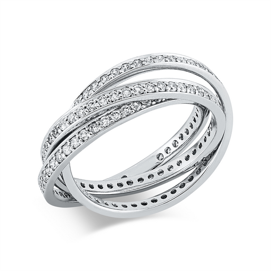 Ring 18 kt WG, 144 Brill. 0,98 ct, W-si