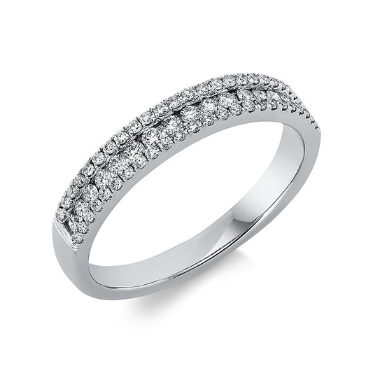 Ring 18 kt WG, 17 Brill. 0,18 ct, TW-si, 48 Brill. 0,16 ct, TW-si