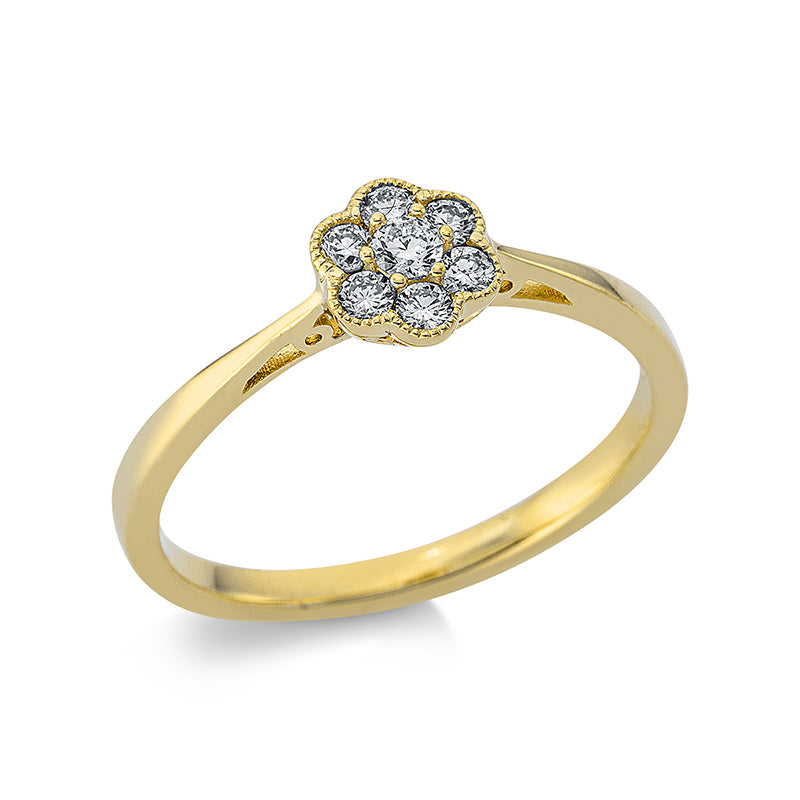 Ring 18 kt GG, 7 Brill. 0,19 ct, TW-si