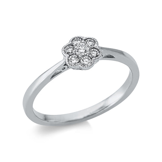 Ring 18 kt WG, 7 Brill. 0,20 ct, TW-si