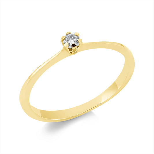 Ring 14 kt GG, 1 Brill. 0,08 ct, TW-si