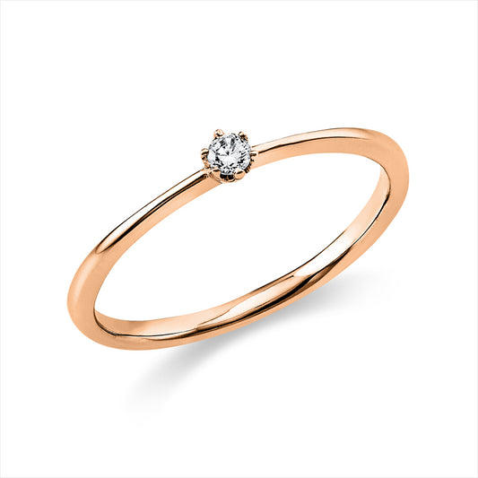 Ring 14 kt RG, 1 Brill. 0,05 ct, TW-si