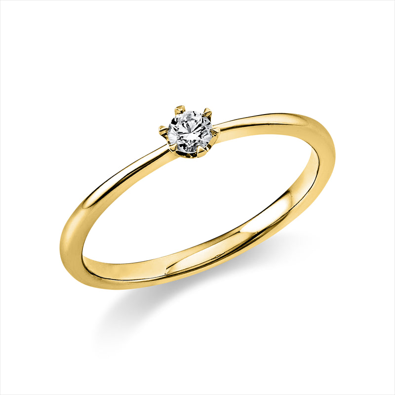 Ring 14 kt GG, 1 Brill. 0,10 ct, TW-si