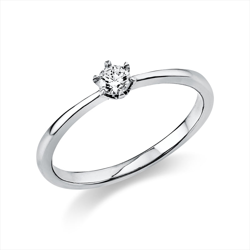 Ring 14 kt WG, 1 Brill. 0,15 ct, TW-si