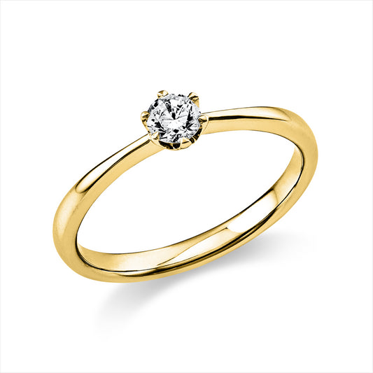 Ring 18 kt GG, 1 Brill. 0,20 ct, TW-si