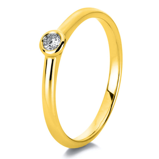 Ring 18 kt GG, 1 Brill. 0,20 ct, TW-si