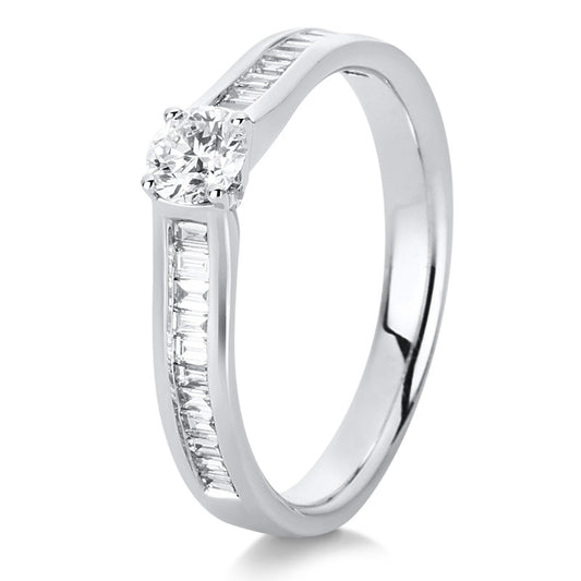 Ring 14 kt WG, GIA6385325740, 1 Brill. 0,32 ct, TW-si, 22 Bag. 0,29 ct, TW-si