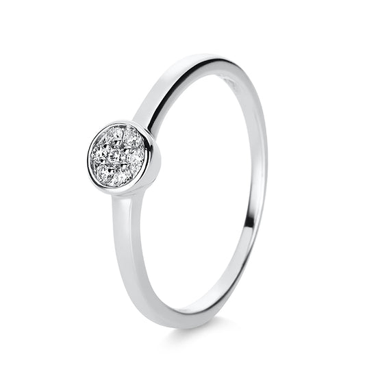 Ring 14 kt WG, 7 Brill. 0,09 ct, TW-si
