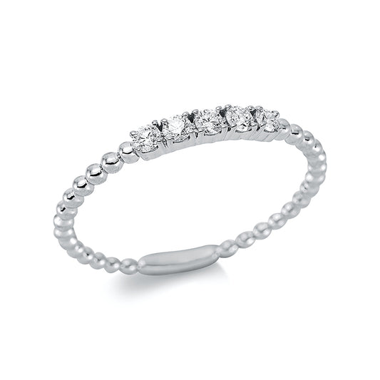 Ring 18 kt WG, 5 Brill. 0,14 ct, TW-si