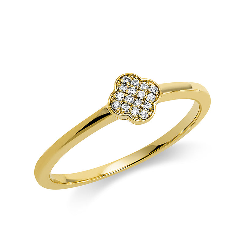 Ring 18 kt GG, 16 Brill. 0,04 ct, TW-si