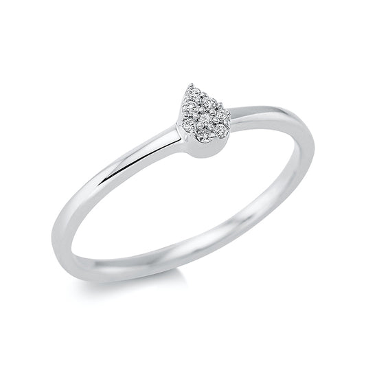Ring 18 kt WG, 8 Brill. 0,04 ct, TW-si