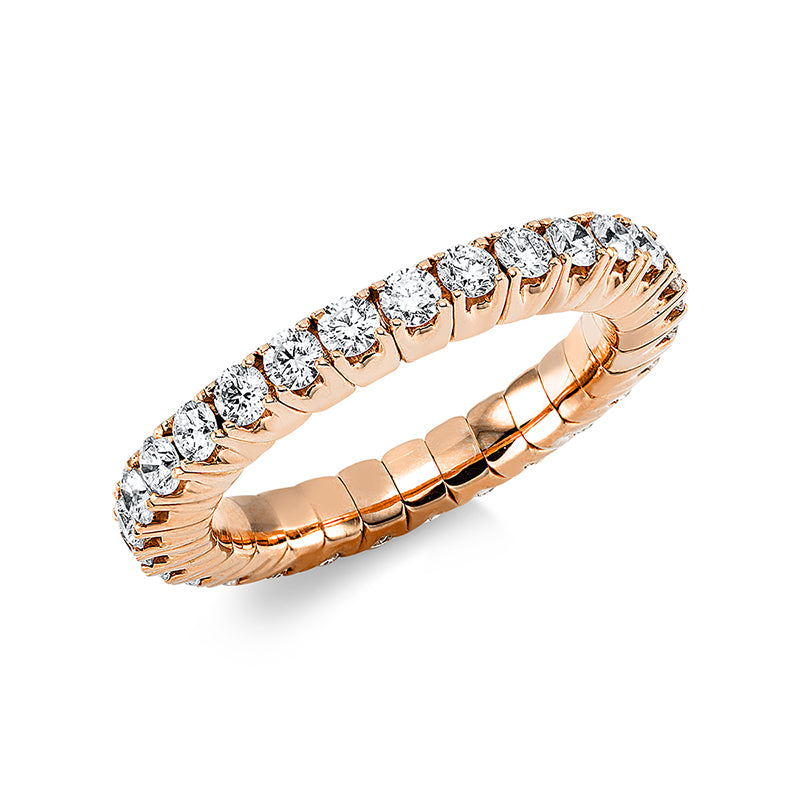 Ring 18 kt RG, Flex-Band, variabel, 30 Brill. 1,46 ct, TW-si