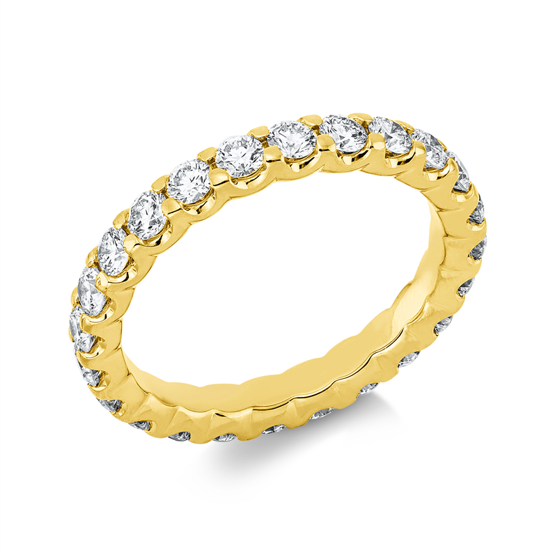 Ring 18 kt GG, 24 Brill. 1,61 ct, TW-si