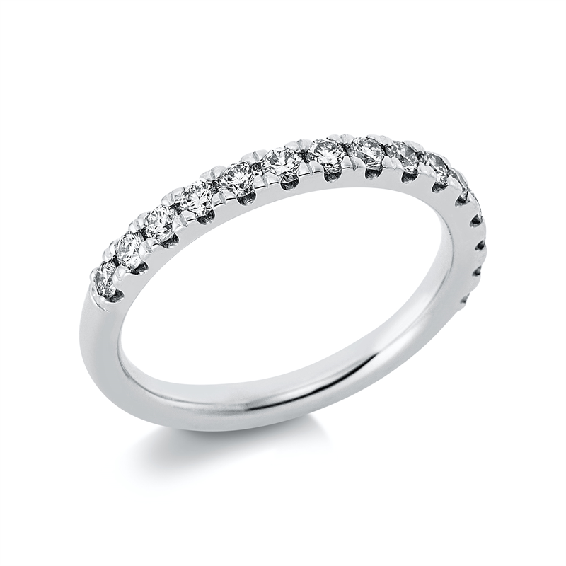 Ring 14 kt WG, 15 Brill. 0,52 ct, TW-si