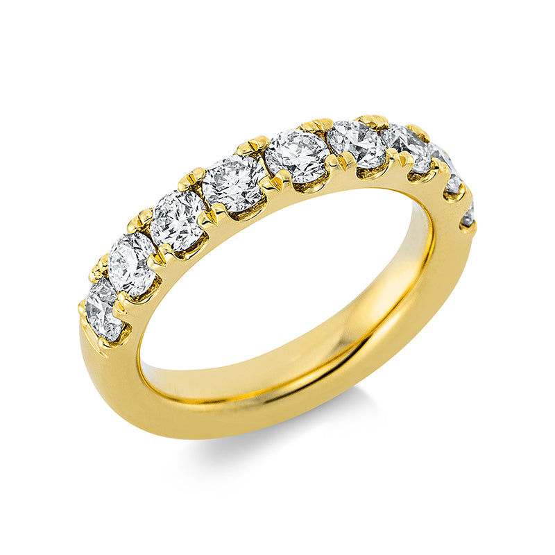 Ring 14 kt GG, 9 Brill. 1,60 ct, TW-si