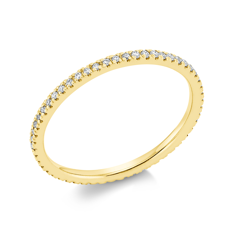 Ring 14 kt GG, 59 Brill. 0,18 ct, TW-si