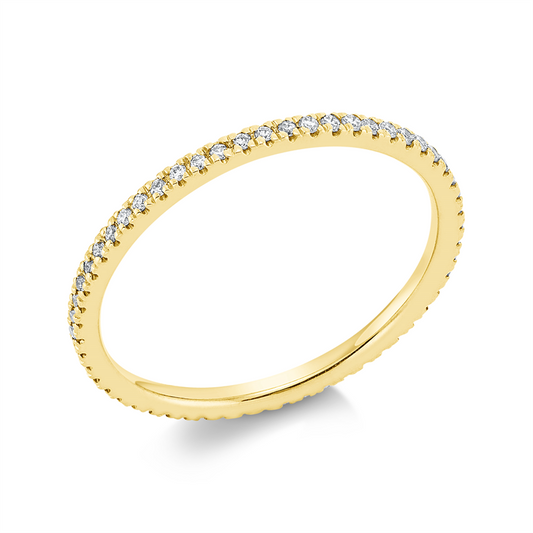 Ring 18 kt GG, 57 Brill. 0,19 ct, TW-si