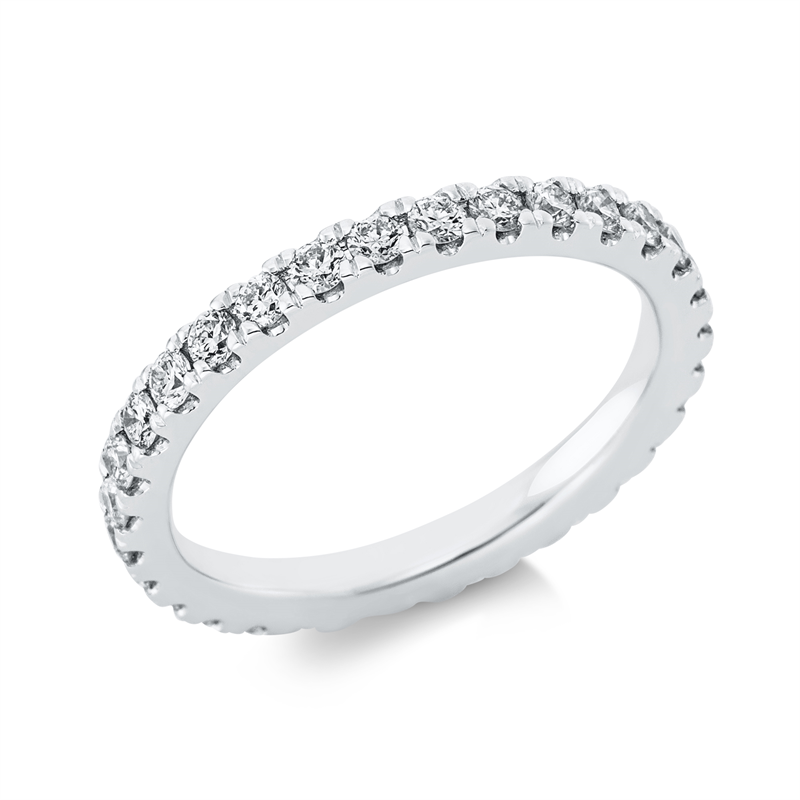 Ring 14 kt WG, 30 Brill. 0,90 ct, TW-si
