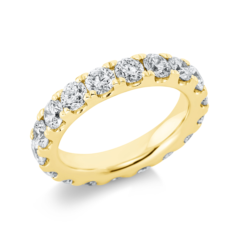Ring 18 kt GG, 18 Brill. 3,44 ct, TW-si