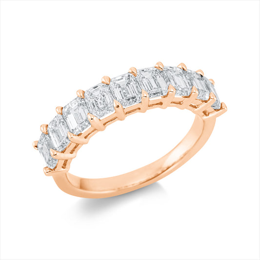Ring 18 kt RG, 9 Sm.schliff 2,85 ct, TW-si