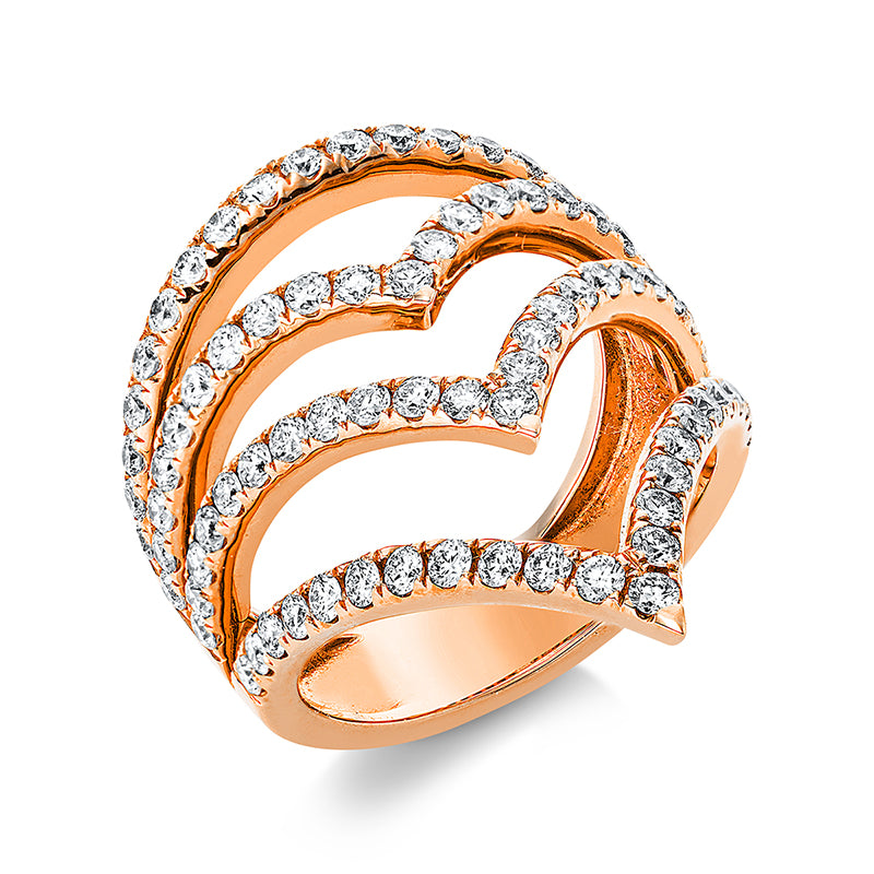 Ring 18 kt RG, 86 Brill. 1,66 ct, TW-vsi/si