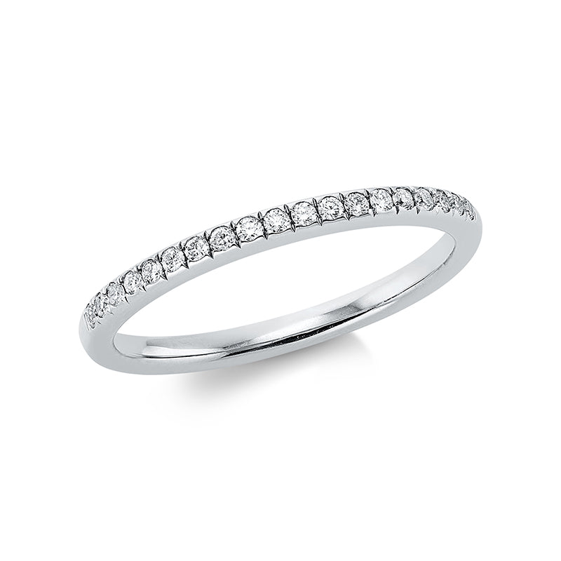 Ring 14 kt WG, 19 Brill. 0,15 ct, TW-si