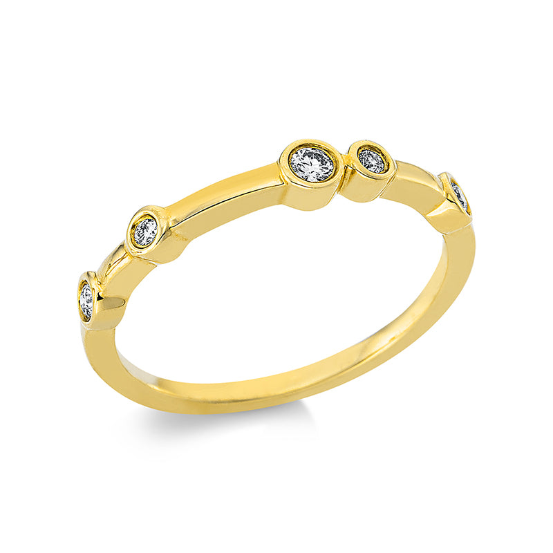 Ring 18 kt GG, 5 Brill. 0,10 ct, TW-vsi