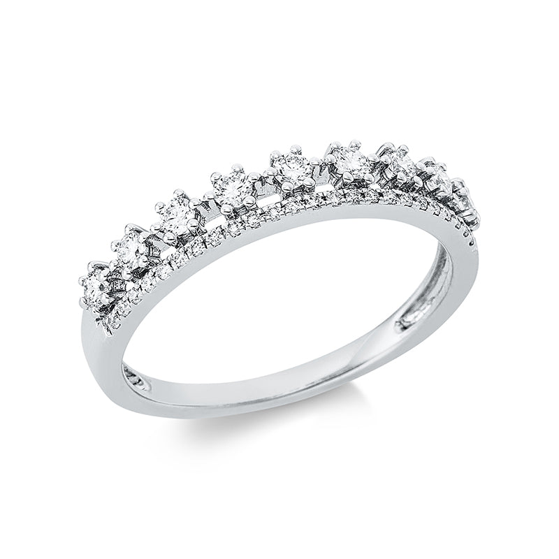 Ring 18 kt WG, 9 Brill. 0,26 ct, TW-pi, 24 Brill. 0,07 ct, TW-pi