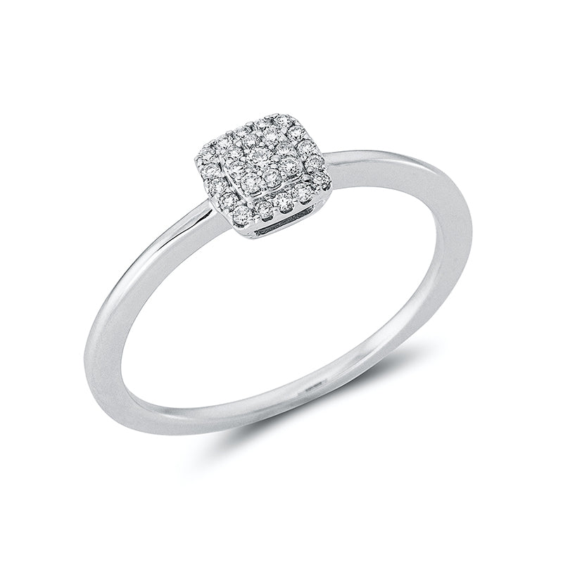 Ring 14 kt WG, 25 Brill. 0,10 ct, TW-si