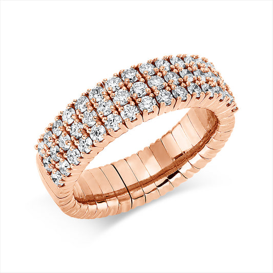 Ring 18 kt RG, Flex-Band, variabel, 45 Brill. 1,27 ct, TW-si