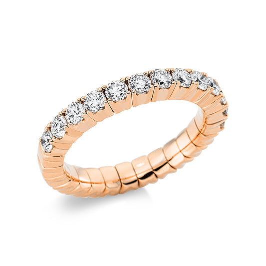 Ring 14 kt RG, Flex-Band, variabel, 13 Brill. 0,97 ct, TW-si