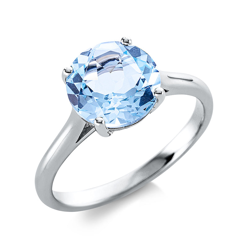 Ring 18 kt WG, 1 Topas 3,40 ct sky blue