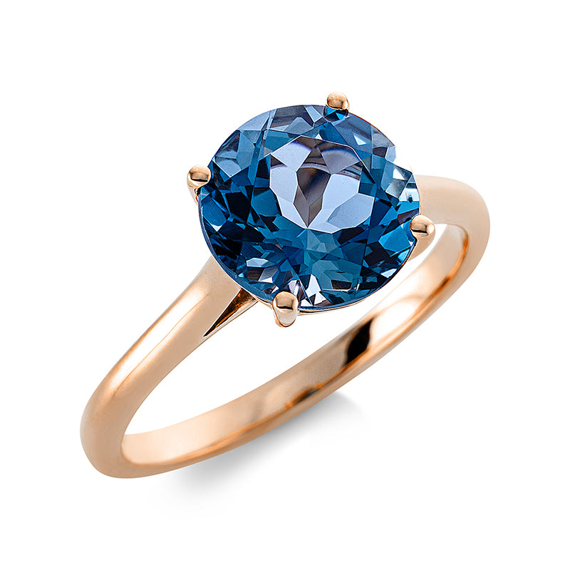 Ring 18 kt RG, 1 Topas 3,00 ct Lond. blue