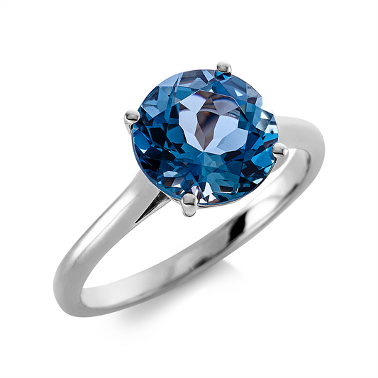 Ring 18 kt WG, 1 Topas 3,00 ct Lond. blue